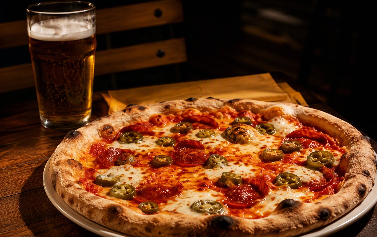 Pizza Piccosa con salame piccante e jalapeño